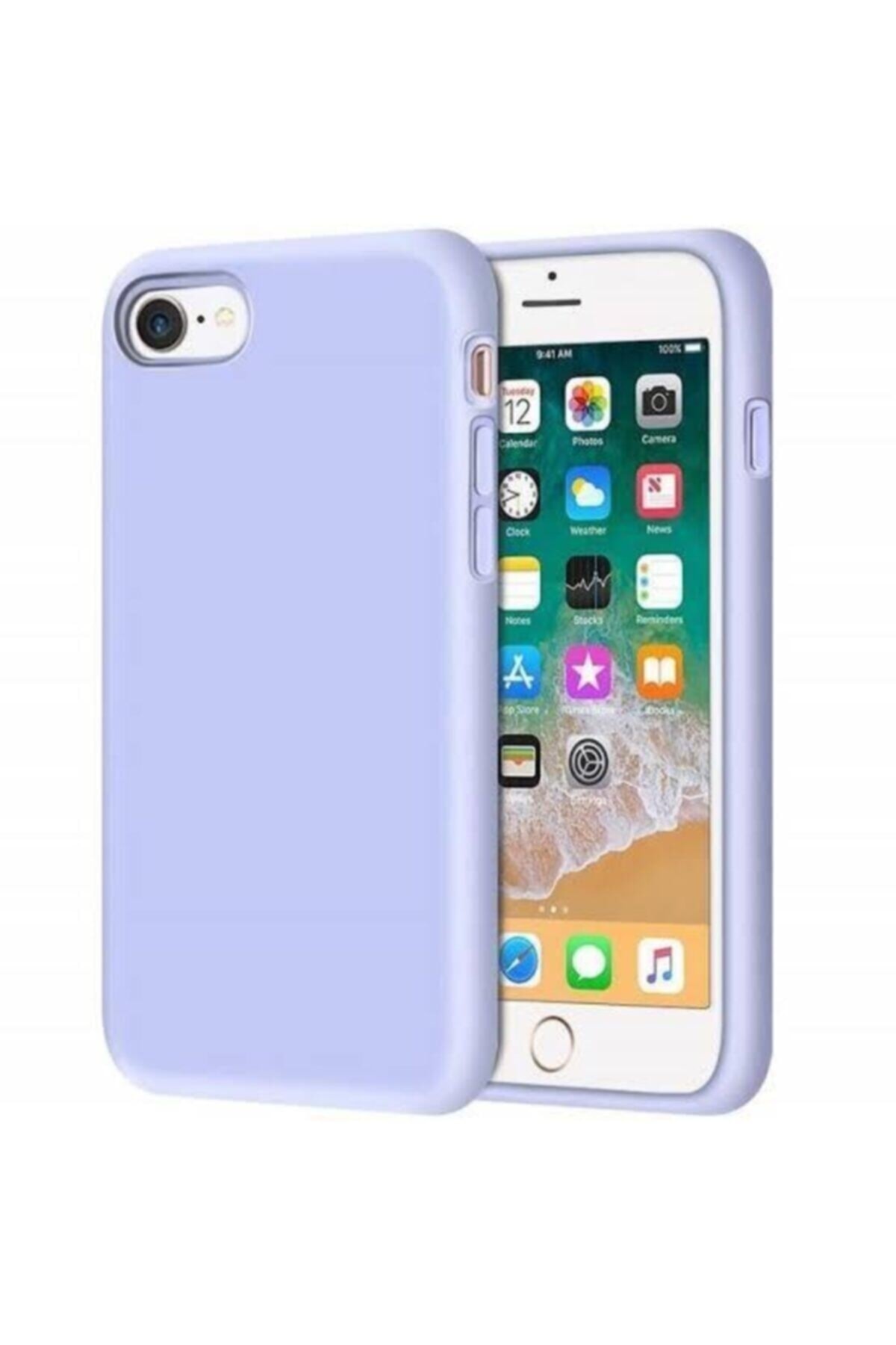 Iphone 6 / 6s Uyumlu Lila Içi Kadife Dokulu Lansman Silikon Kılıf