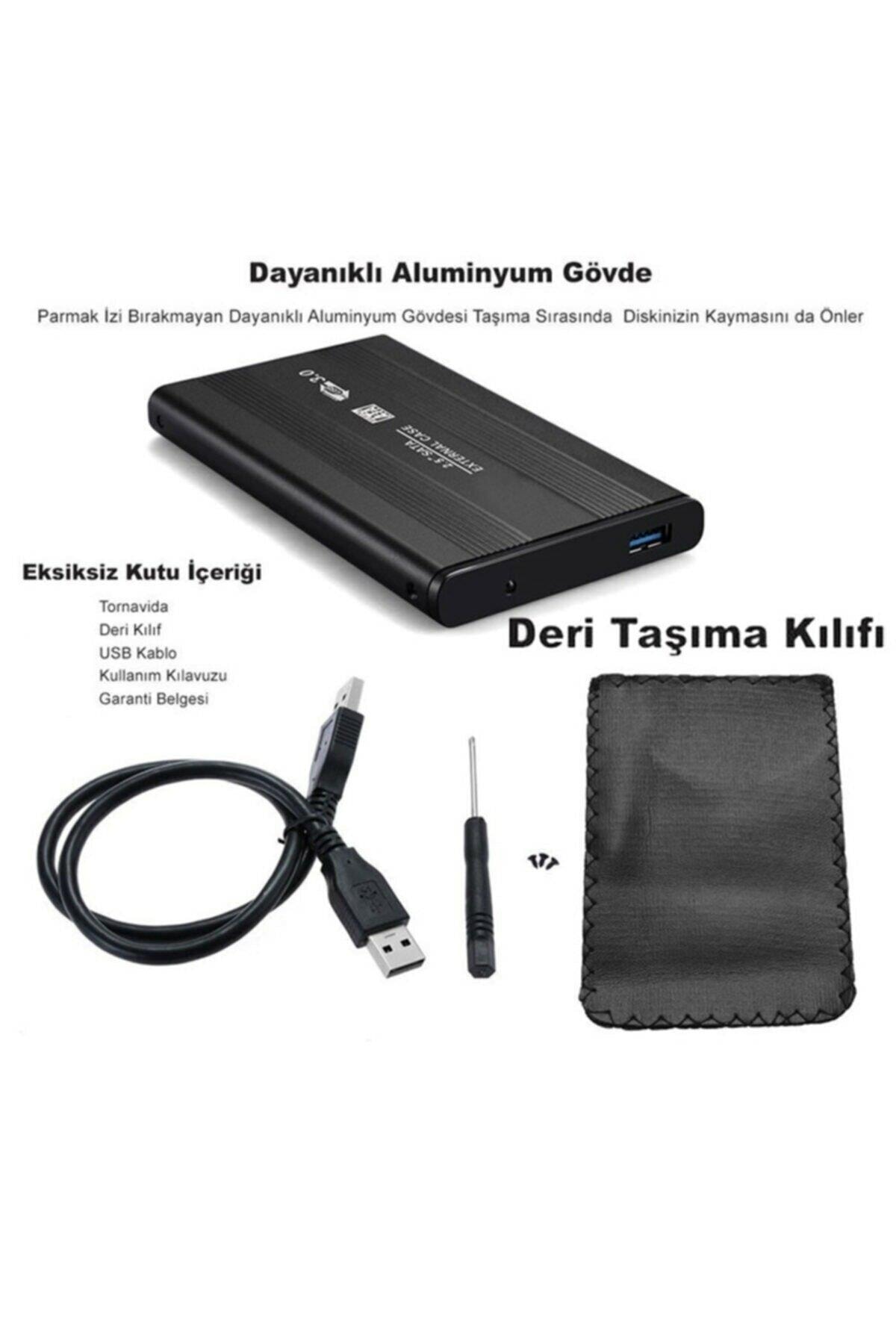 2.5 Inç Usb 3.0 Sata Harddisk Hdd Kutusu 5 Gbps + Kılıf - Siyah Aluminyum Ssd