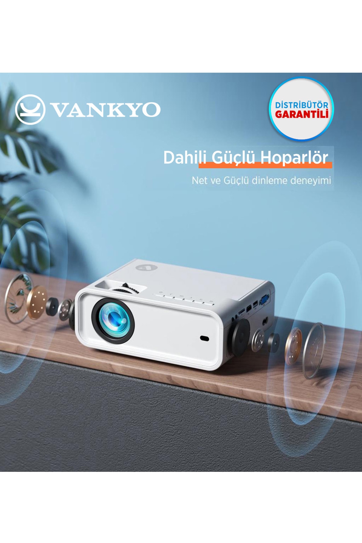 Sunspark 500w 1080p Destekli Wifi + Bluetooth Projeksiyon Cihazı - 240 Inç Yansıtma -dahili Hoparlör