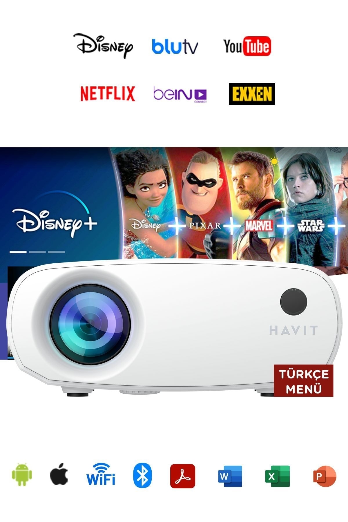 Pj207 Pro Prime Opal Smart Projeksiyon Cihazı (youtube, Netflix, Exxen, Disney+)