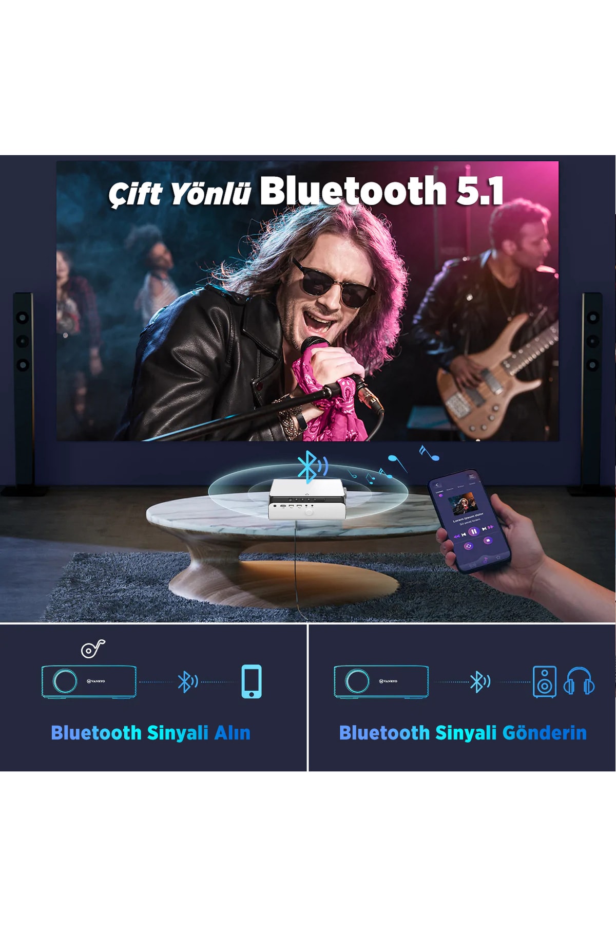 Leisure 495w 4k Wi-fi + Bluetooth Lcd Led Projeksiyon Cihazı - 220 Inç Yansıtma - Dolby Ses